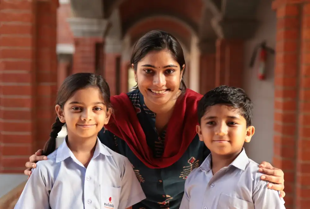Nalanda school Vadodara teacher with student