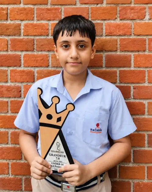 Nalanda school student academic trophy