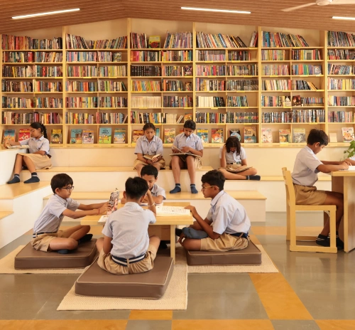 Nalanda school Vadodara library reading room