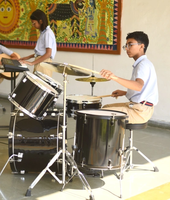 Nalanda school students drums performance
