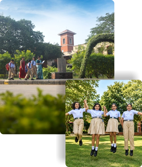 nalanda green campus students nature walk