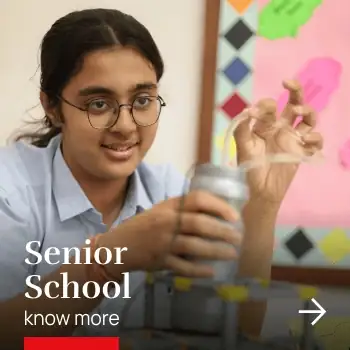Senior School student engaged in practical learning at Nalanda ISC School Vadodara