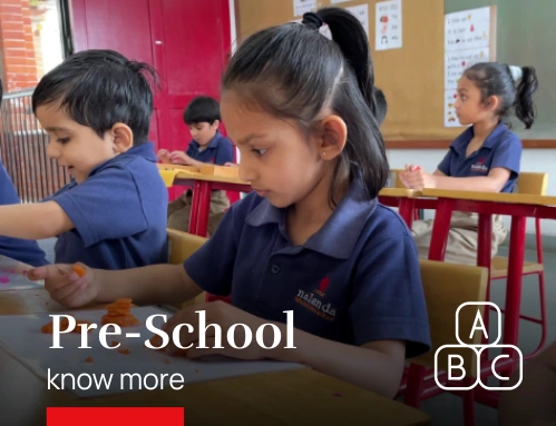 Pre-school classroom activities at Nalanda International School Vadodara