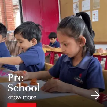 Pre-school children participating in classroom activities at Nalanda International School Vadodara