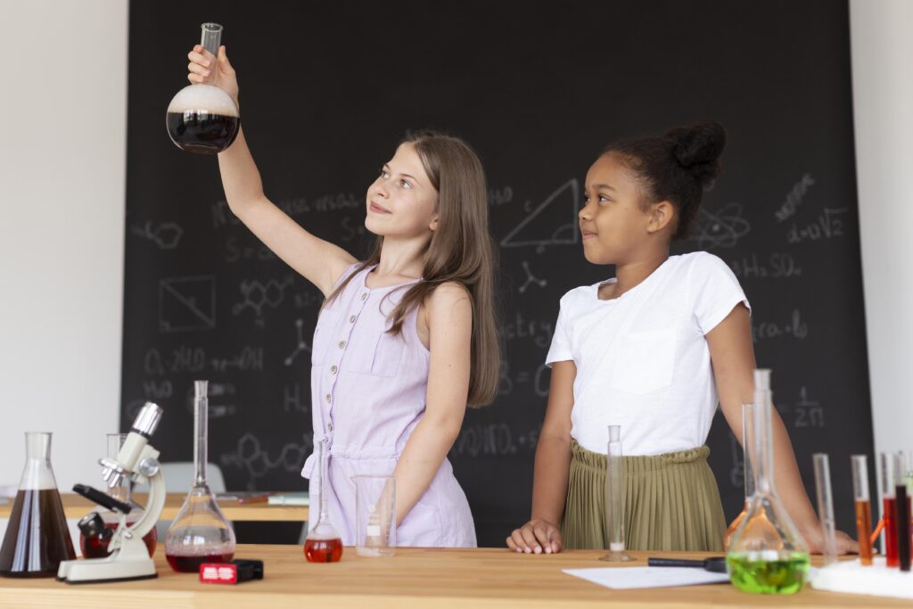 Kids Practicing Science